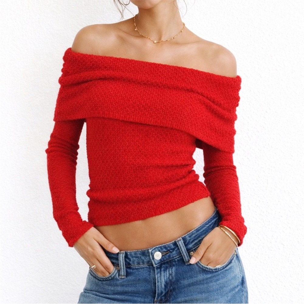 Zara Off-Shoulder Red Top